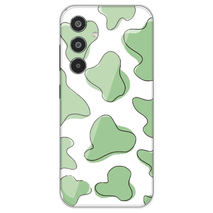 Green Cow Print - Clear Printed Silicone Case For Samsung Galaxy M35