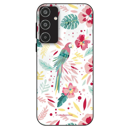 Tropical Parrot Floral - Glass Case For Samsung Galaxy M35