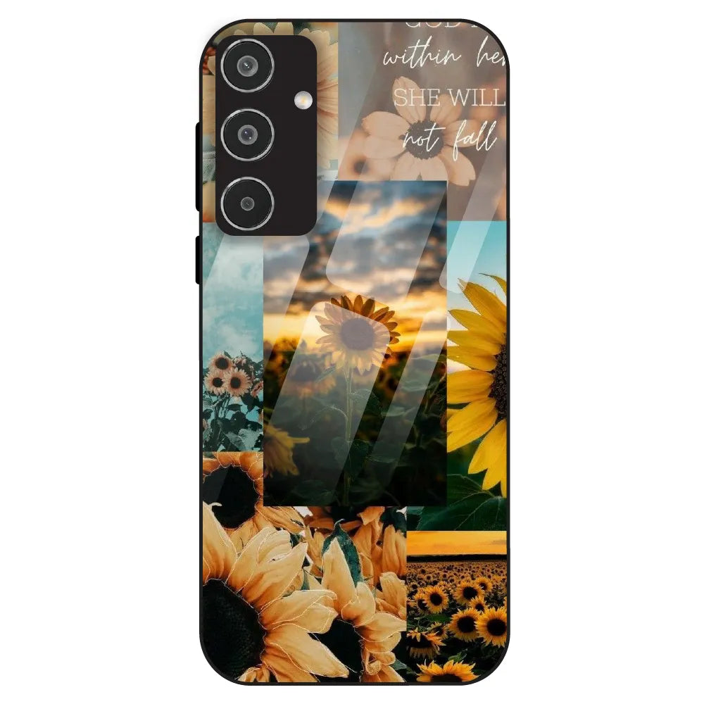 Sunflower Serenity Collage - Glass Case For Samsung Galaxy M35