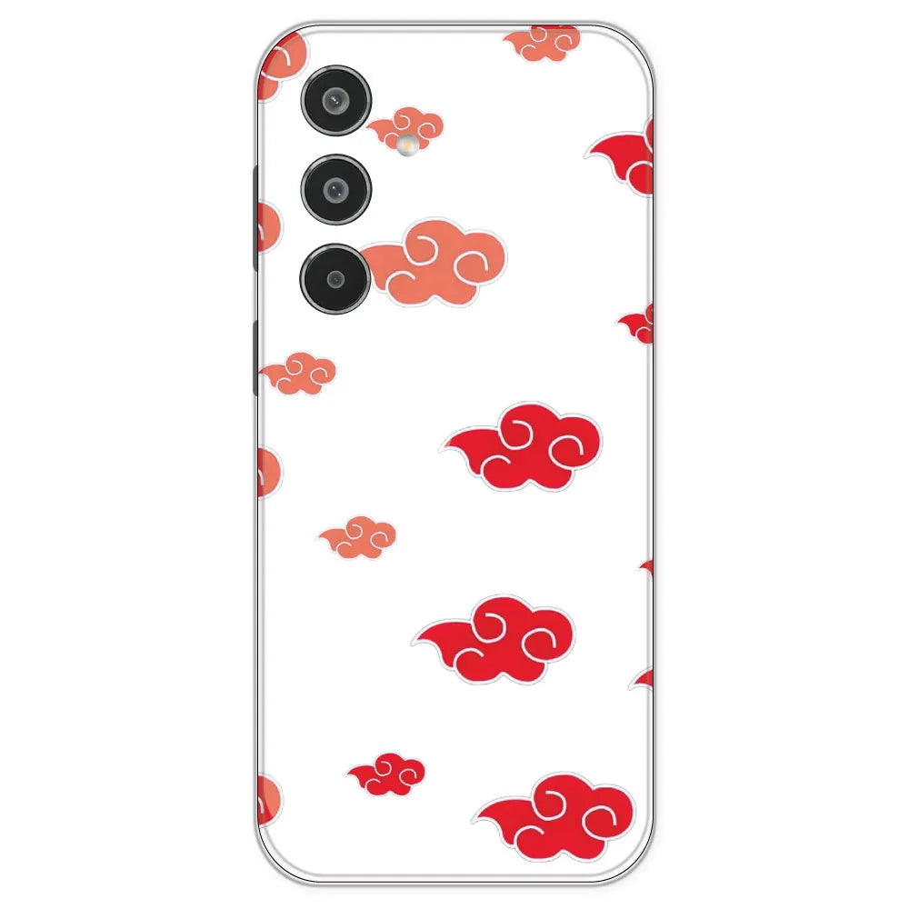Red Clouds - Clear Printed Silicone Case For Samsung Galaxy M35
