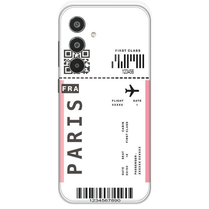 Paris Ticket - Clear Printed Silicone Case For Samsung Galaxy M35