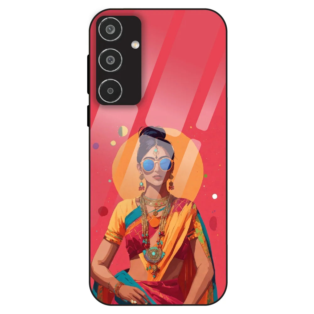 Trendy Ethnic Beauty - Glass Case For Samsung Galaxy M35