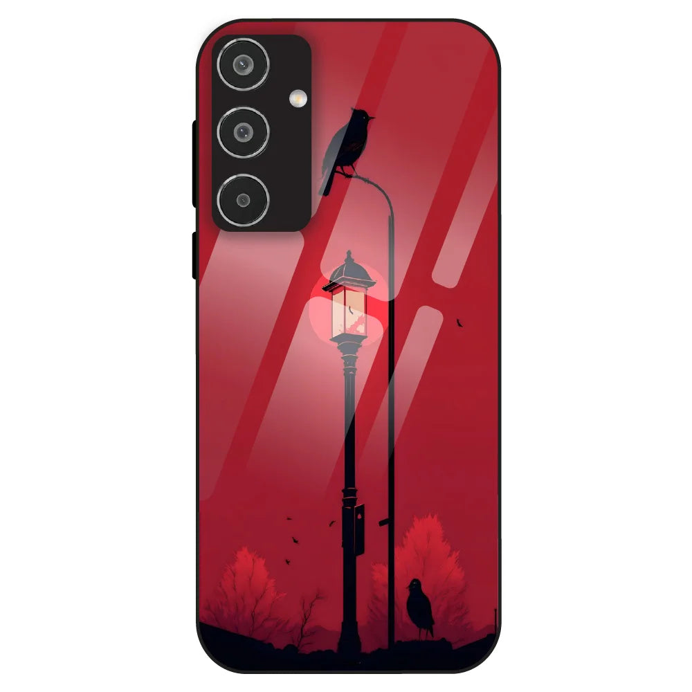 Red Street Lamp - Glass Case For Samsung Galaxy M35