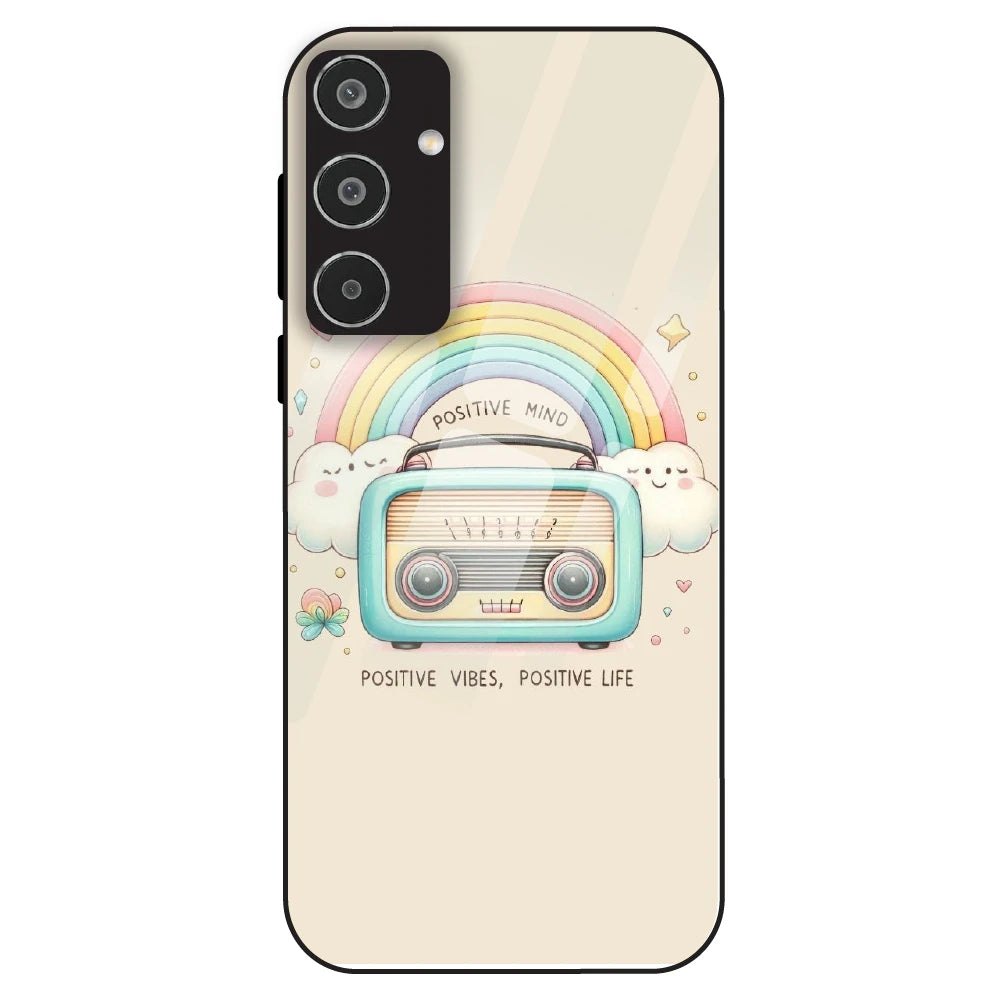 Positive Vibes Retro - Glass Case For Samsung Galaxy M35