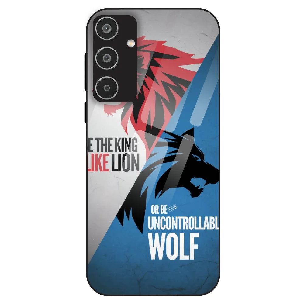 Lion vs Wolf Power - Glass Case For Samsung Galaxy M35