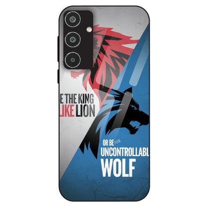 Lion vs Wolf Power - Glass Case For Samsung Galaxy M35