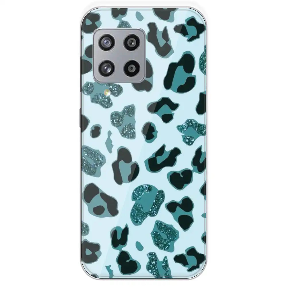 Blue Leopard Glitter Print - Printed Silicone Case For Samsung Galaxy 
M42