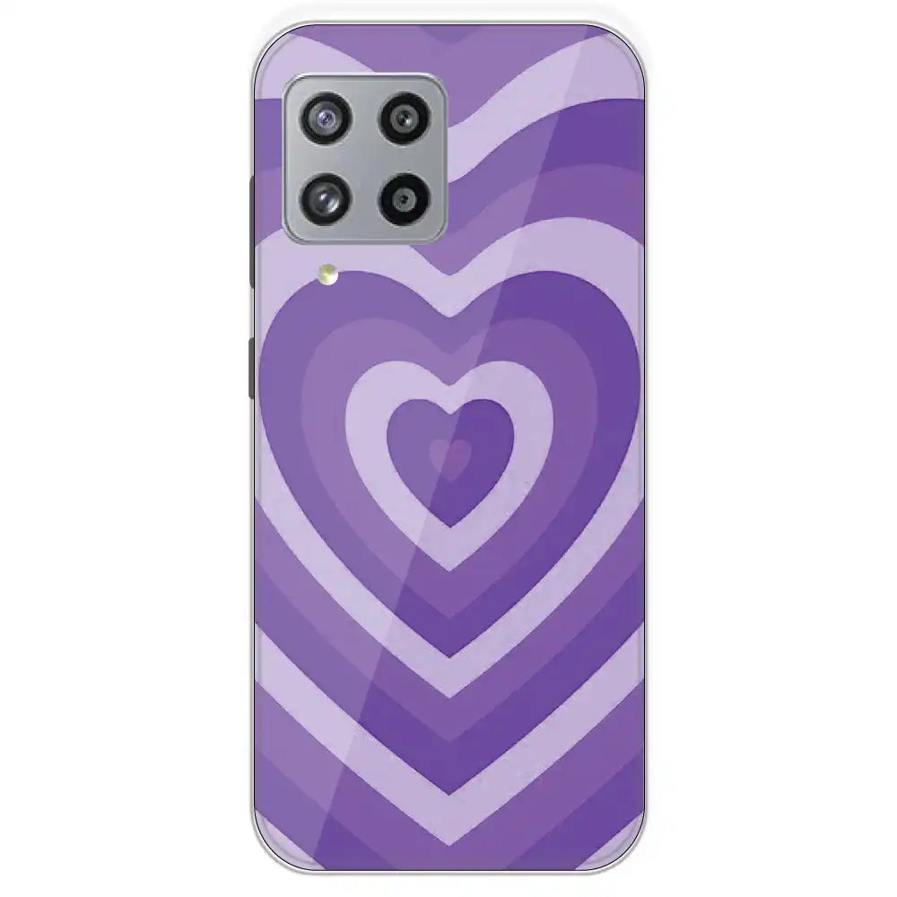 Purple Hearts - Printed Silicone Case For Samsung Galaxy M42
