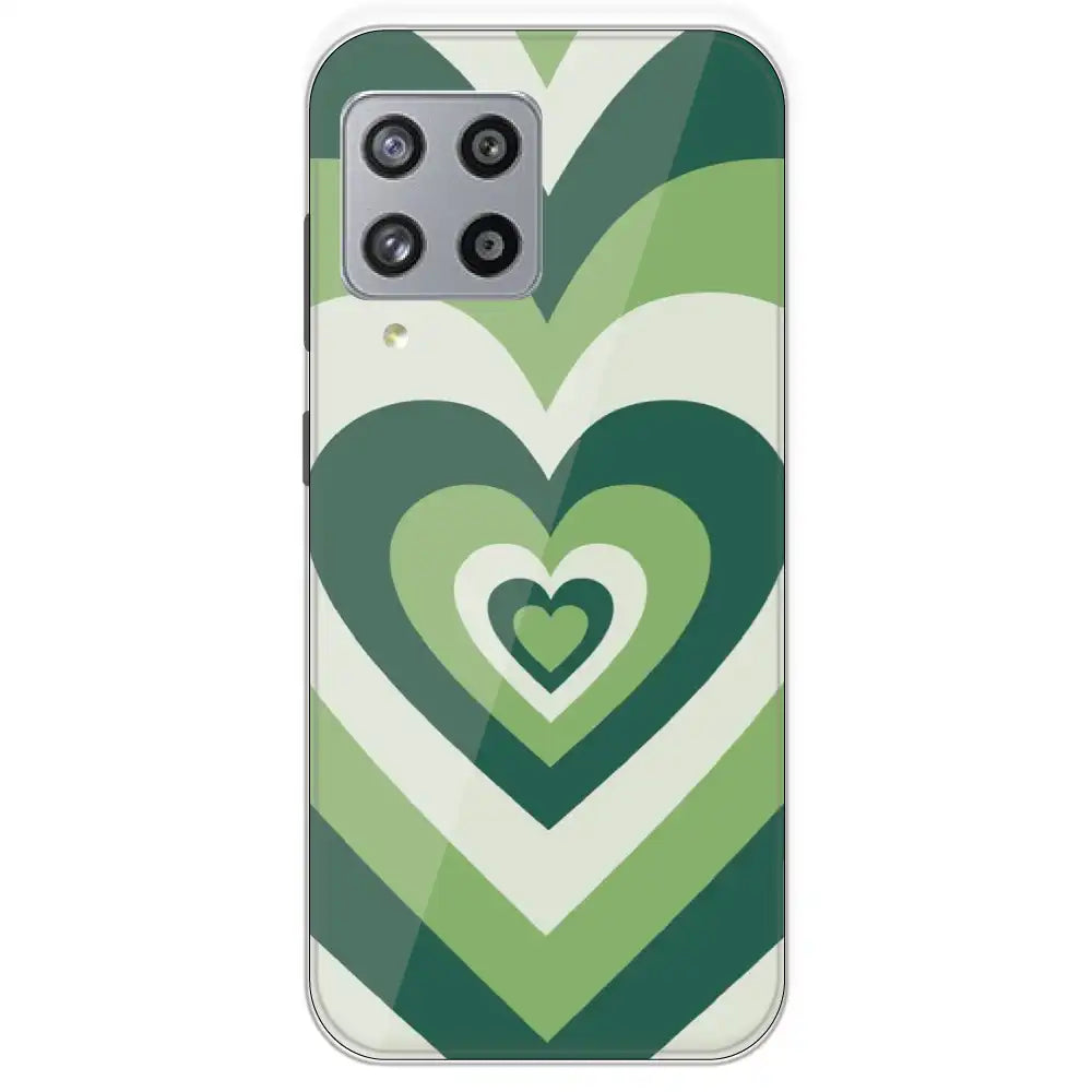 Dark Green Hearts - Printed Silicone Case For Samsung Galaxy M42