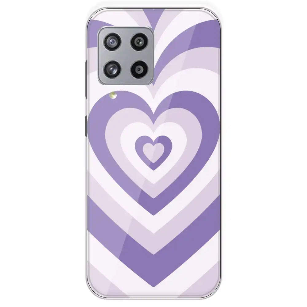 Dark Purple Hearts - Printed Silicone Case For Samsung Galaxy M42