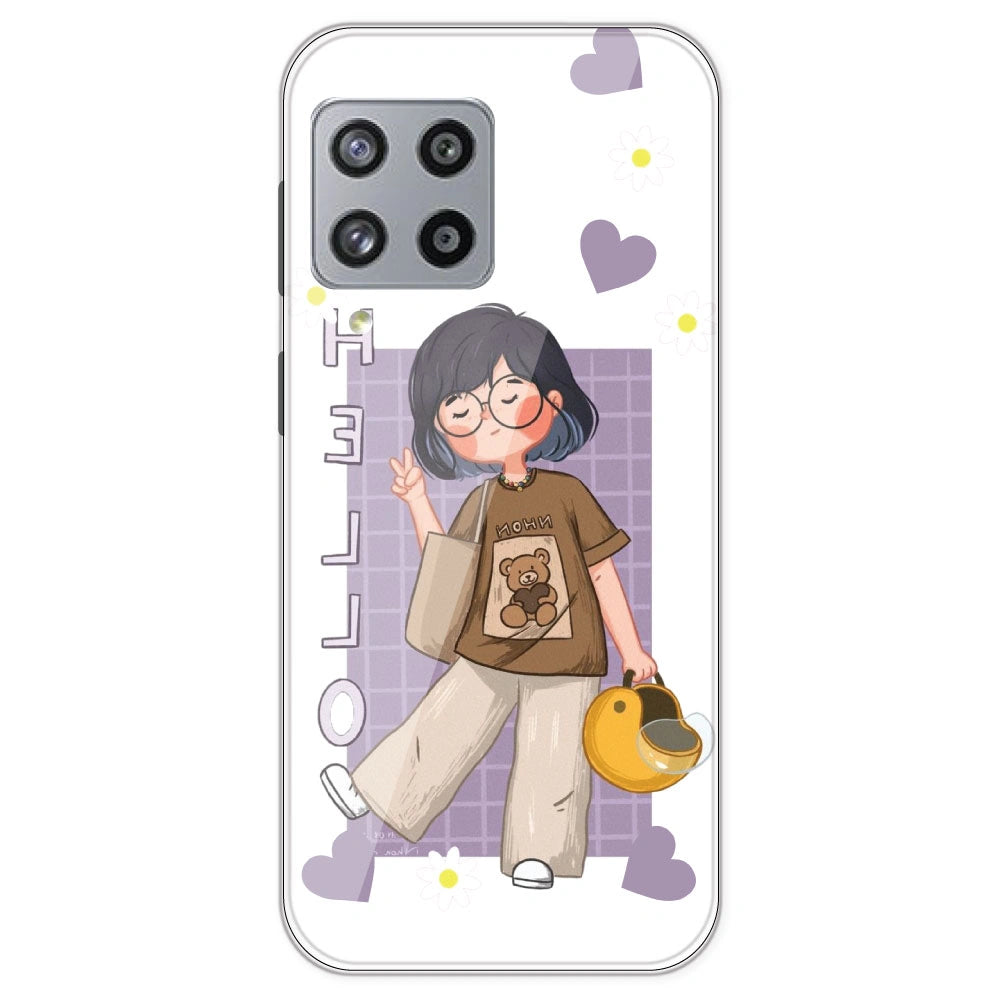 Introvert Girl - Clear Printed Silicone Case For Samsung Galaxy M42