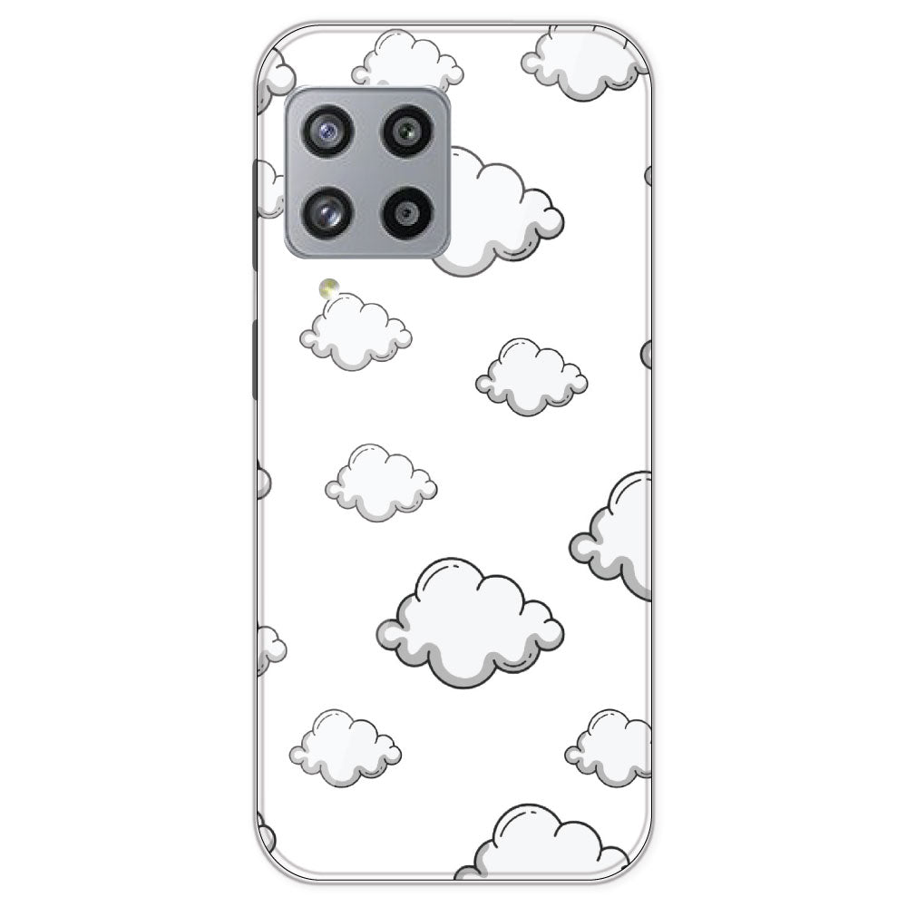Clouds - Clear Printed Silicone Case For Samsung Galaxy M42