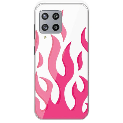 Pink Flames - Clear Printed Silicone Case For Samsung Galaxy M42