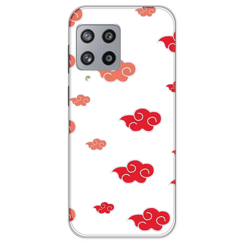 Red Clouds - Clear Printed Silicone Case For Samsung Galaxy M42
