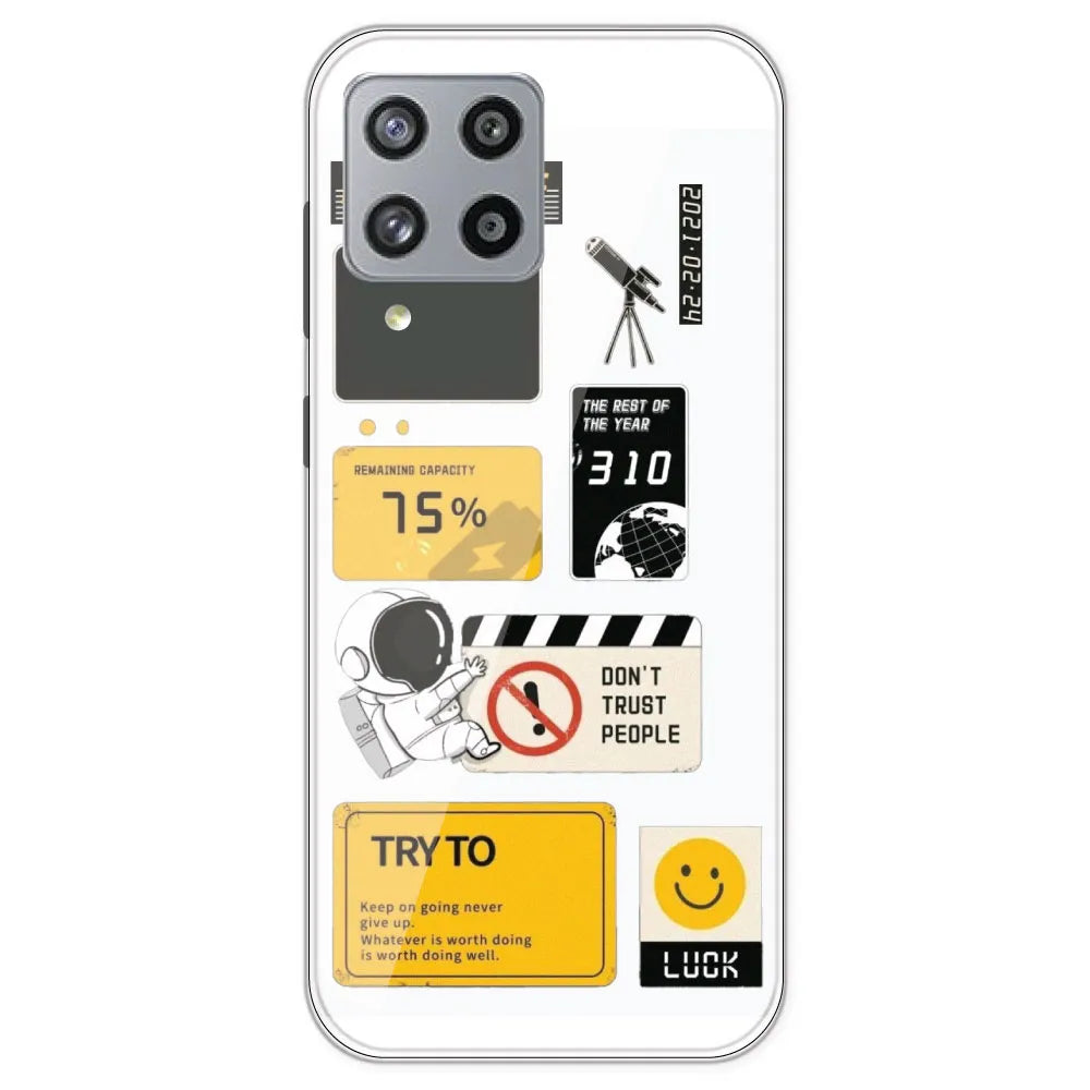 Space - Clear Printed Silicone Case For Samsung Galaxy M42
