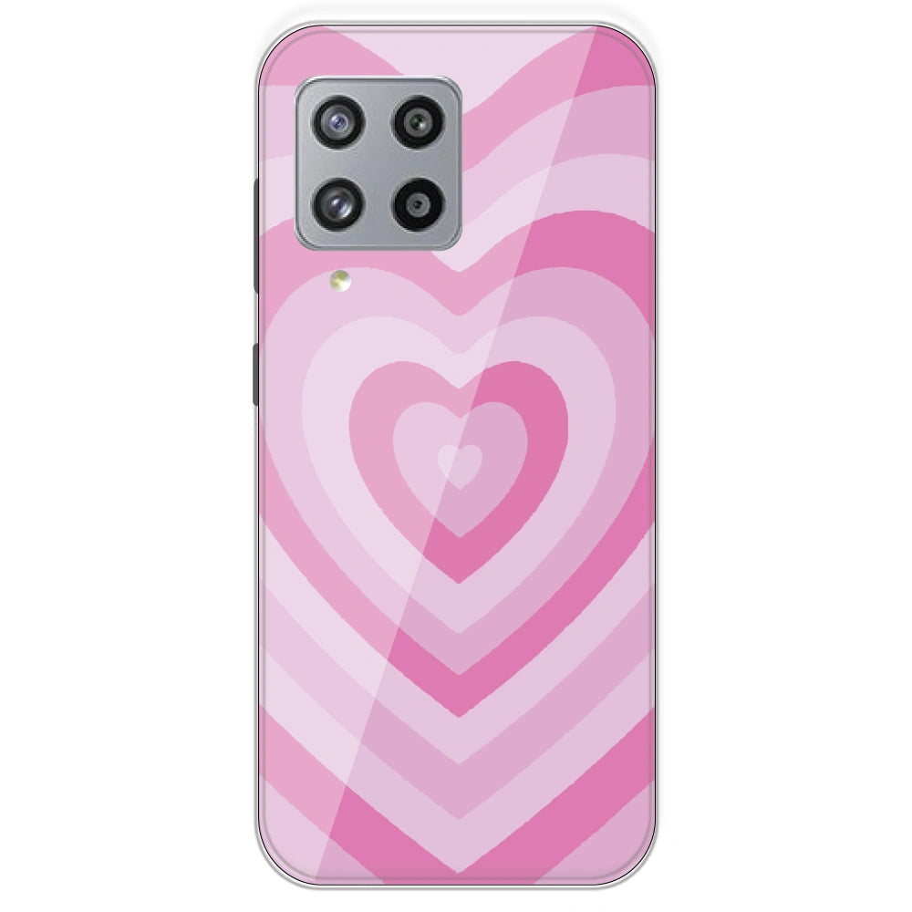 Pink Hearts - Printed Silicone Case For Samsung Galaxy M42
