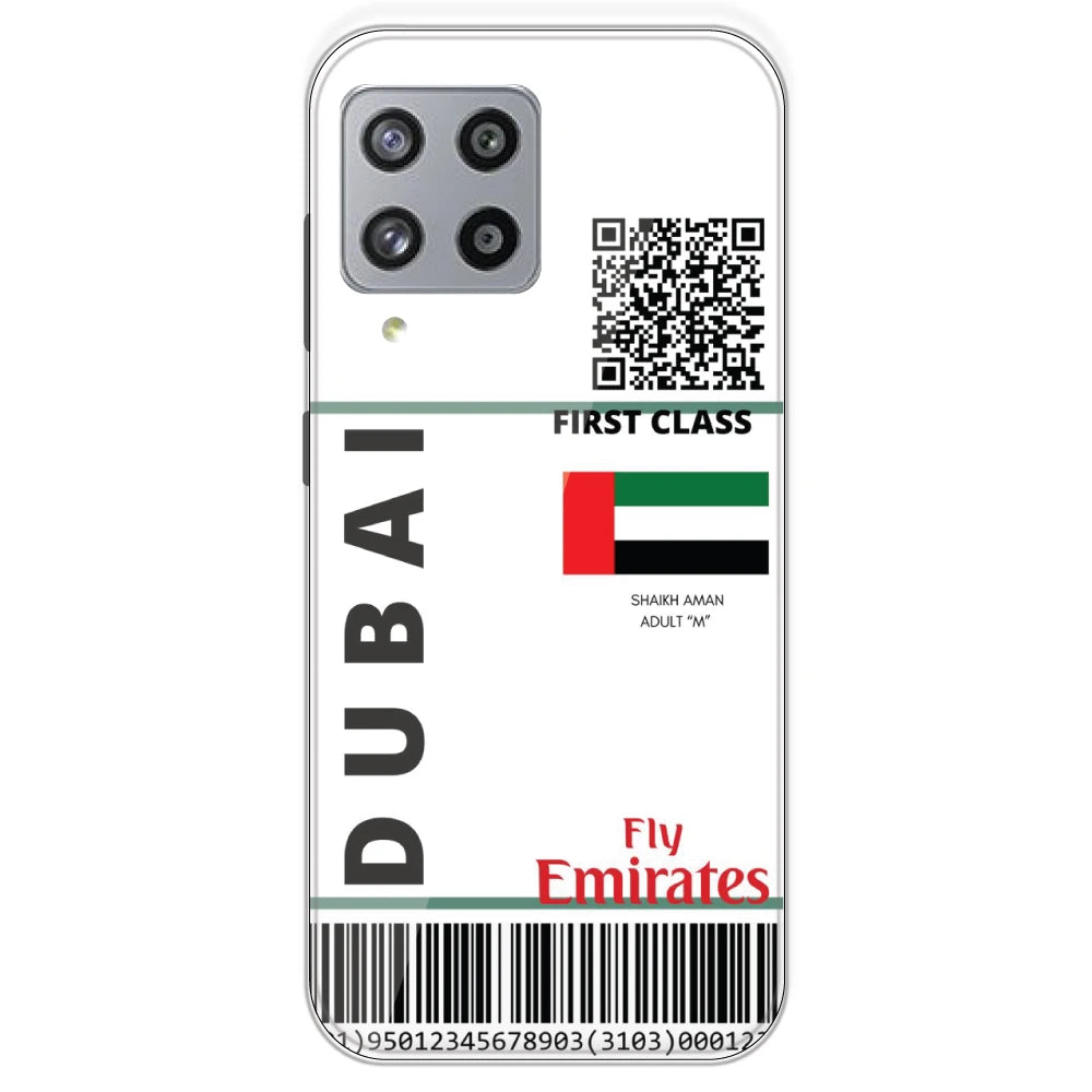 Dubai Ticket - Clear Printed Silicone Case For Samsung Galaxy M42
