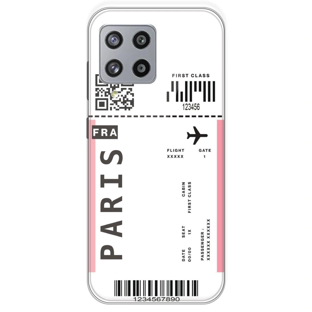 Paris Ticket - Clear Printed Silicone Case For Samsung Galaxy M42
