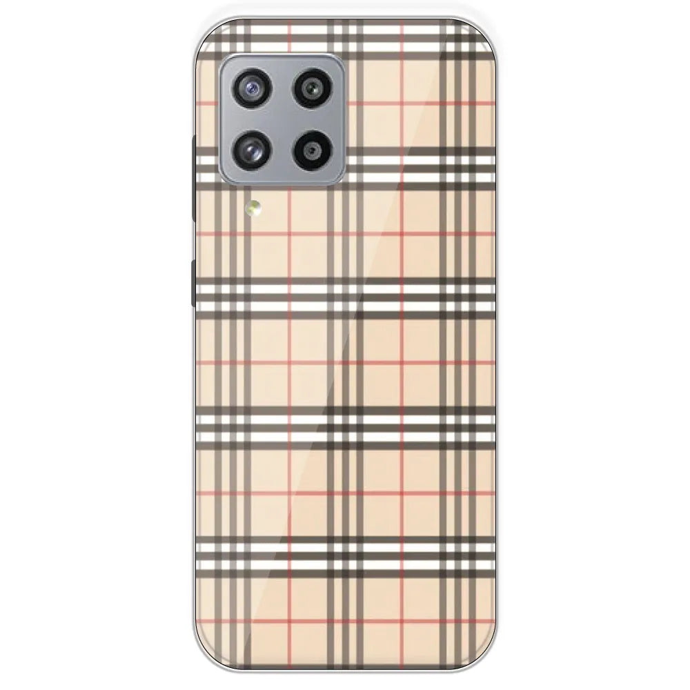 Yellow Checks - Printed Silicone Case For Samsung Galaxy M42