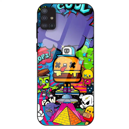 Colorful Graffiti Cartoon - Glass Case For Samsung Galaxy M51