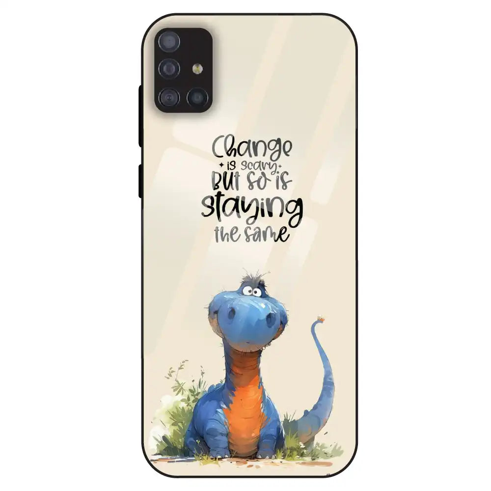 Cute Dinosaur Quote - Glass Case For Samsung Galaxy M51