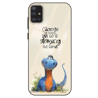 Cute Dinosaur Quote - Glass Case For Samsung Galaxy M51