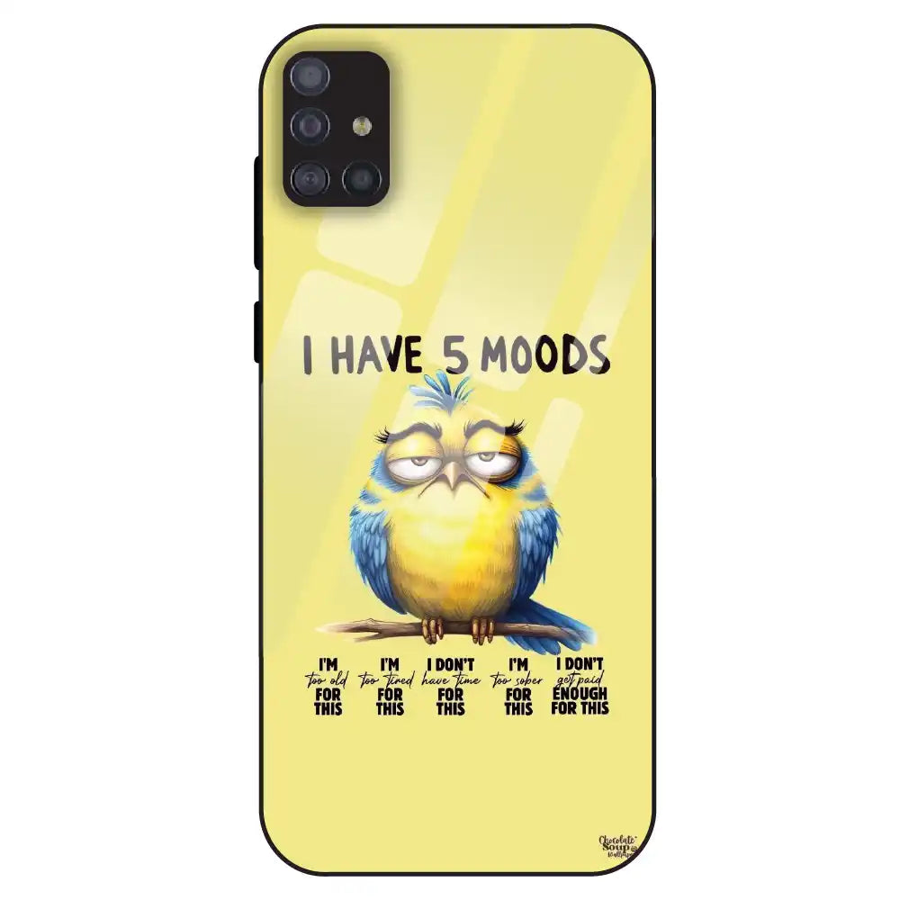 5 Moods Owl - Glass Case For Samsung Galaxy M51