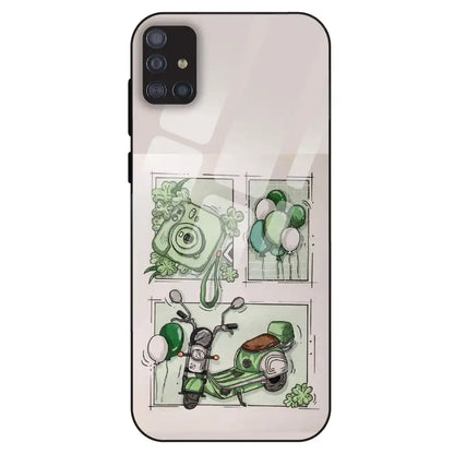 Vintage Green Sketch Aesthetic - Glass Case For Samsung Galaxy M51