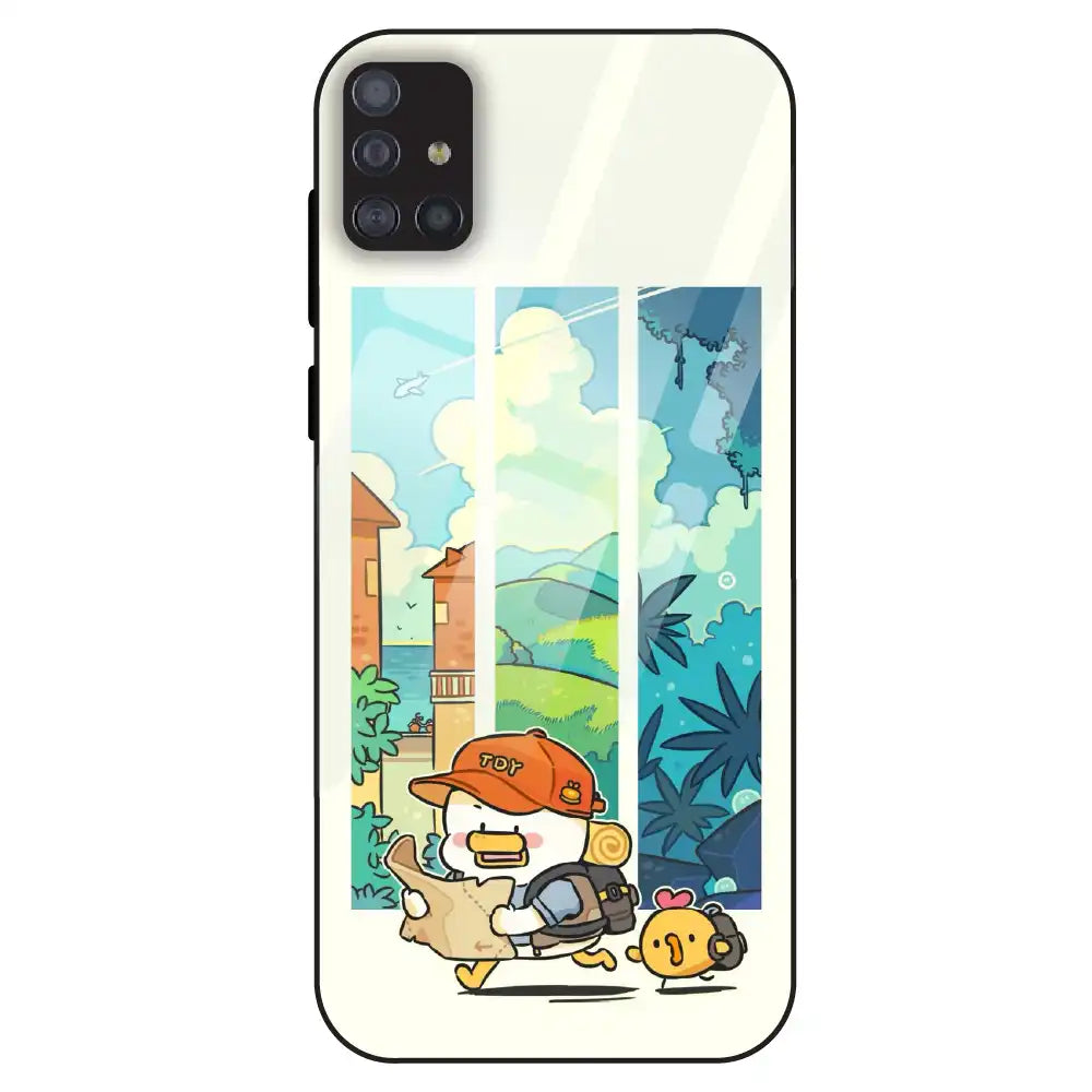 Cute Duck Adventure - Glass Case For Samsung Galaxy M51