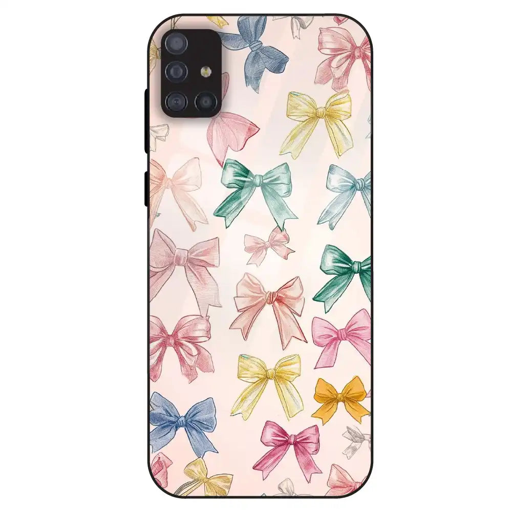 Pastel Bow Pattern - Glass Case For Samsung Galaxy M51