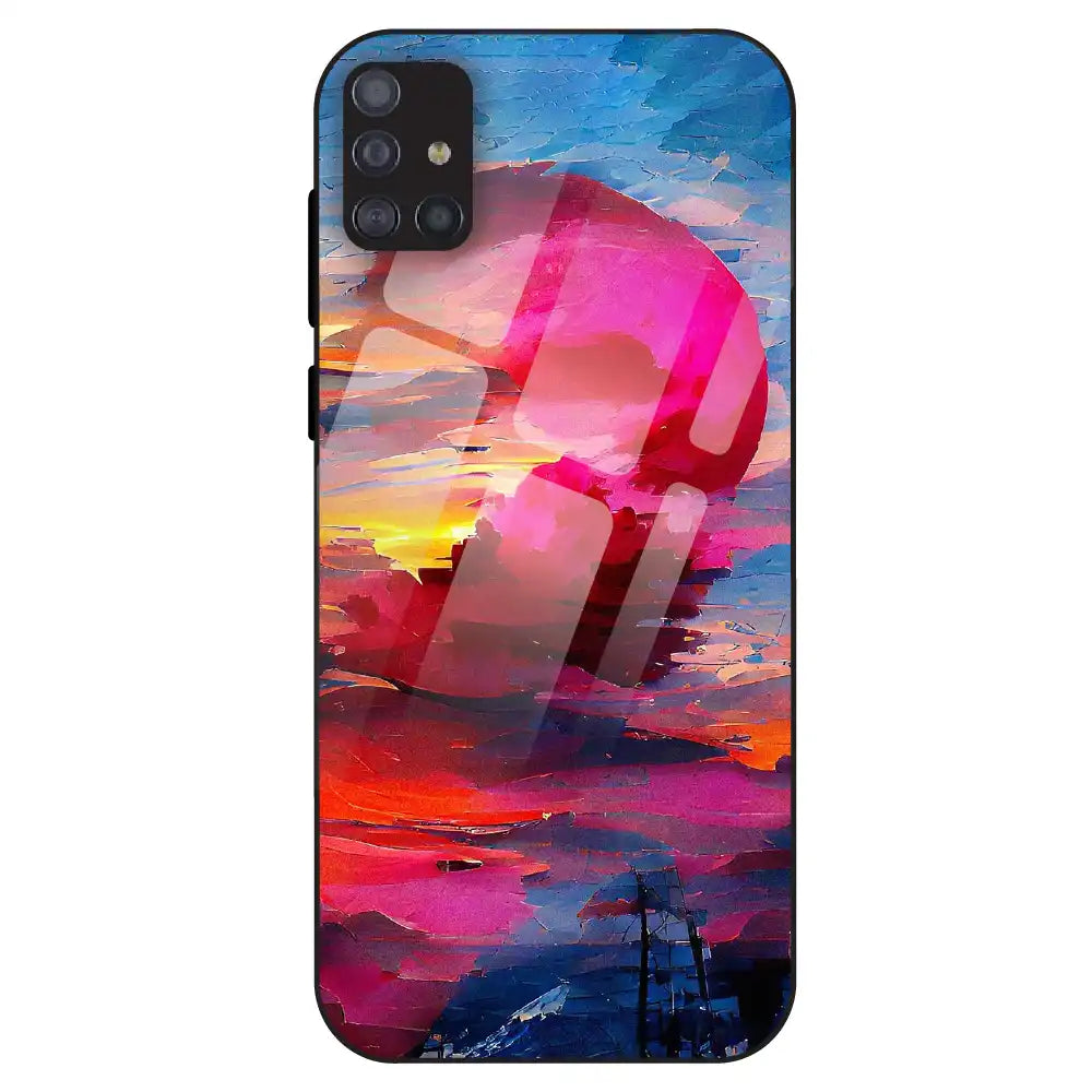 Abstract Sunset Vibes - Glass Case For Samsung Galaxy M51