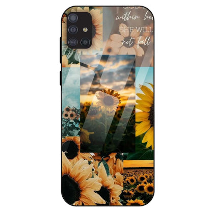 Sunflower Serenity Collage - Glass Case For Samsung Galaxy M51