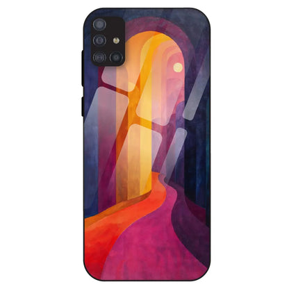 Abstract Sunset Path - Glass Case For Samsung Galaxy M51