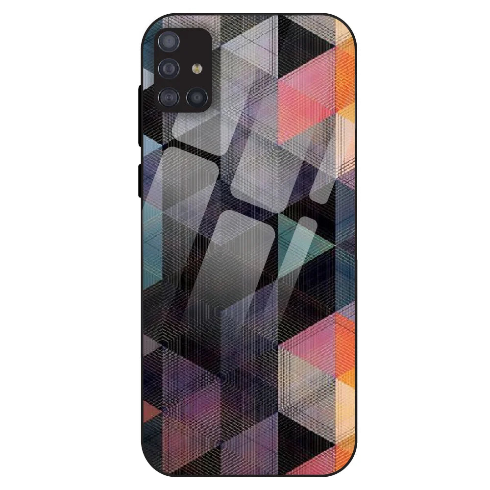 Geometric Prism Grid - Glass Case For Samsung Models