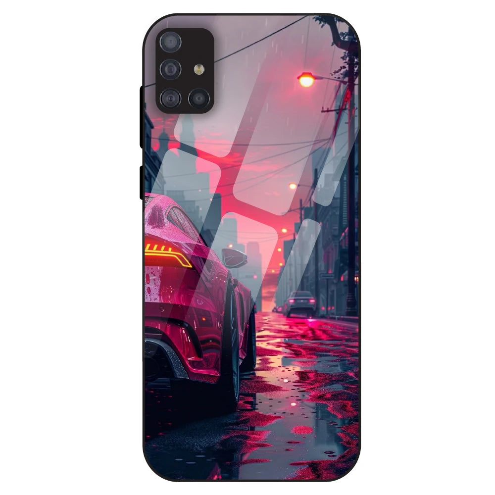 Neon Street Racer - Glass Case For Samsung Galaxy M51
