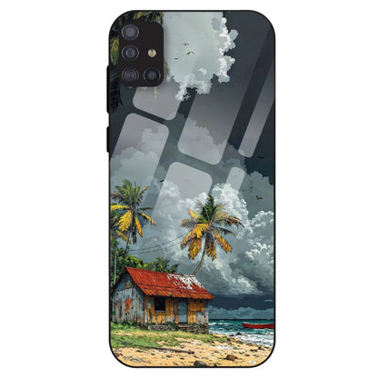 Tropical Beach Hut - Glass Case For Samsung Galaxy M51