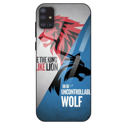 Lion vs Wolf Power - Glass Case For Samsung Galaxy M51