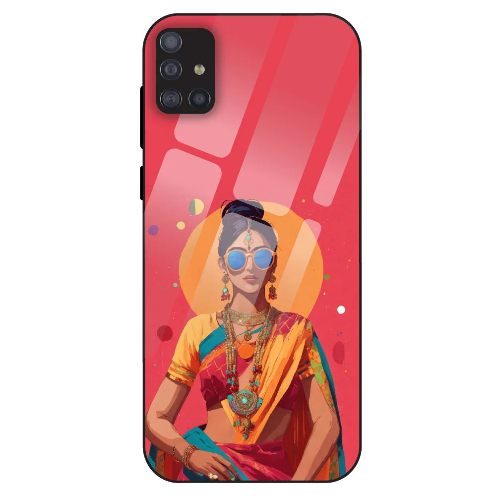 Trendy Ethnic Beauty - Glass Case For Samsung Galaxy M51