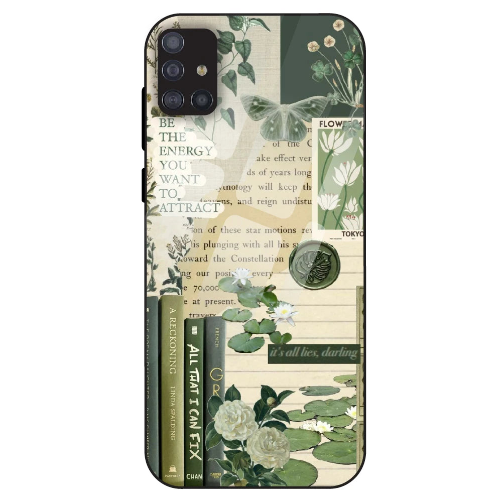Botanical Vintage Collage - Glass Case For Samsung Galaxy M51