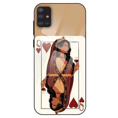 Queen of Hearts Design - Glass Case For Samsung Galaxy M51