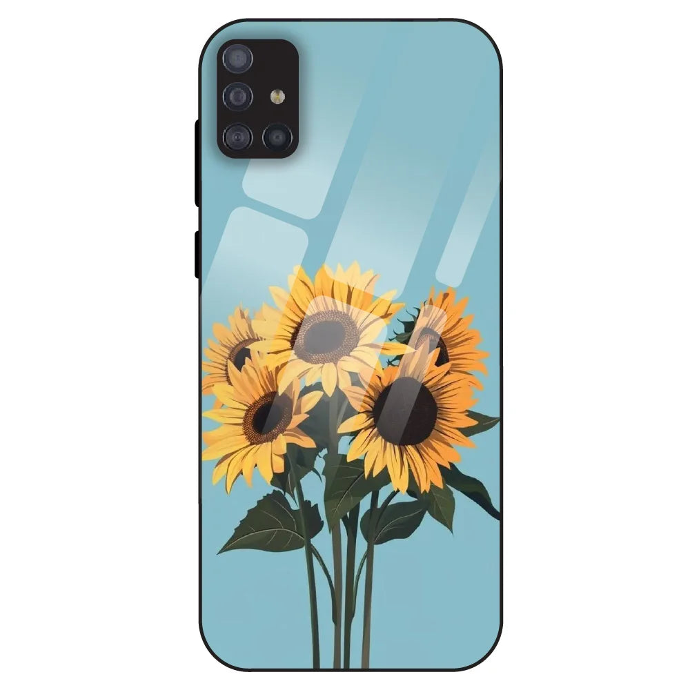 Sunflower Serenity - Glass Case For Samsung Galaxy M51