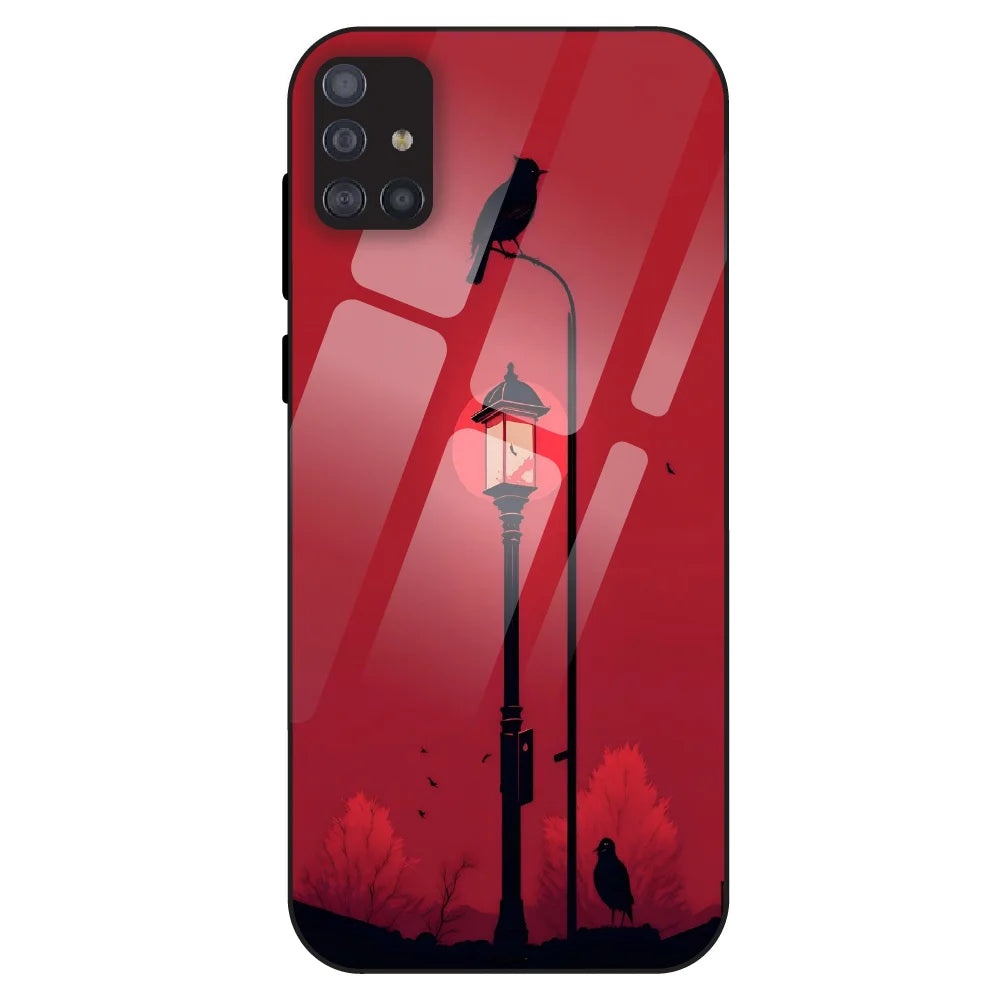 Red Street Lamp - Glass Case For Samsung Galaxy M51