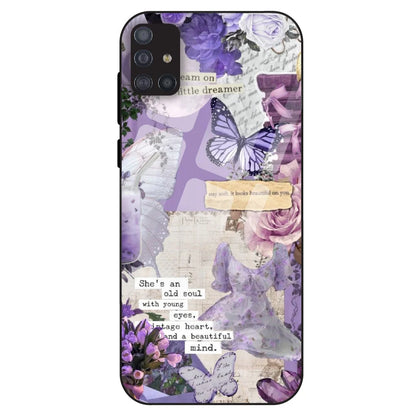 Lavender Vintage Collage - Glass Case For Samsung Galaxy M51