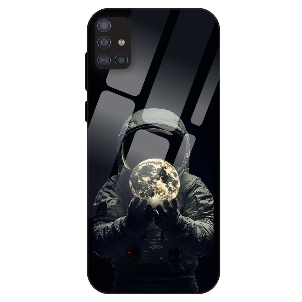 Astronaut Moon Glow - Glass Case For Samsung Galaxy M51