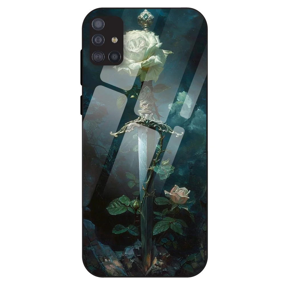 Mystic Sword Rose - Glass Case For Samsung Galaxy M51