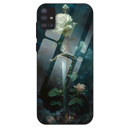 Mystic Sword Rose - Glass Case For Samsung Galaxy M51