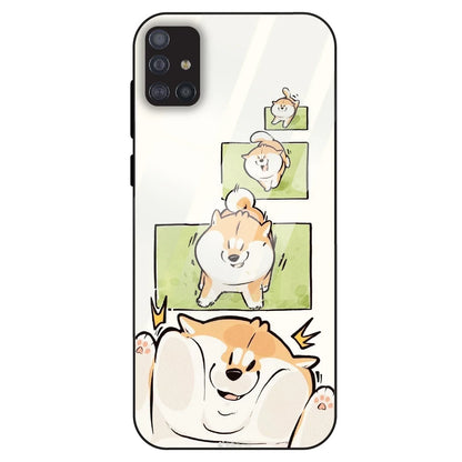 Cute Shiba Steps - Glass Case For Samsung Galaxy M51