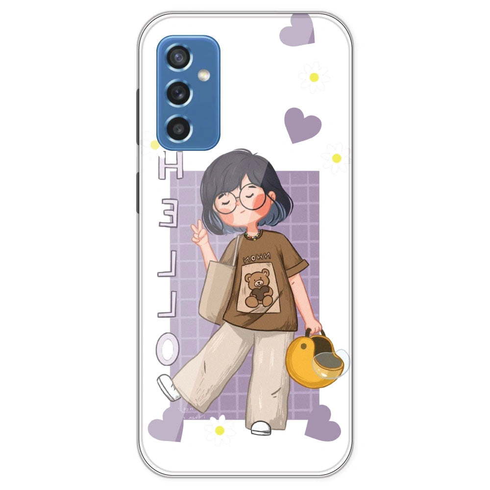Introvert Girl - Clear Printed Silicone Case For Samsung Galaxy M52