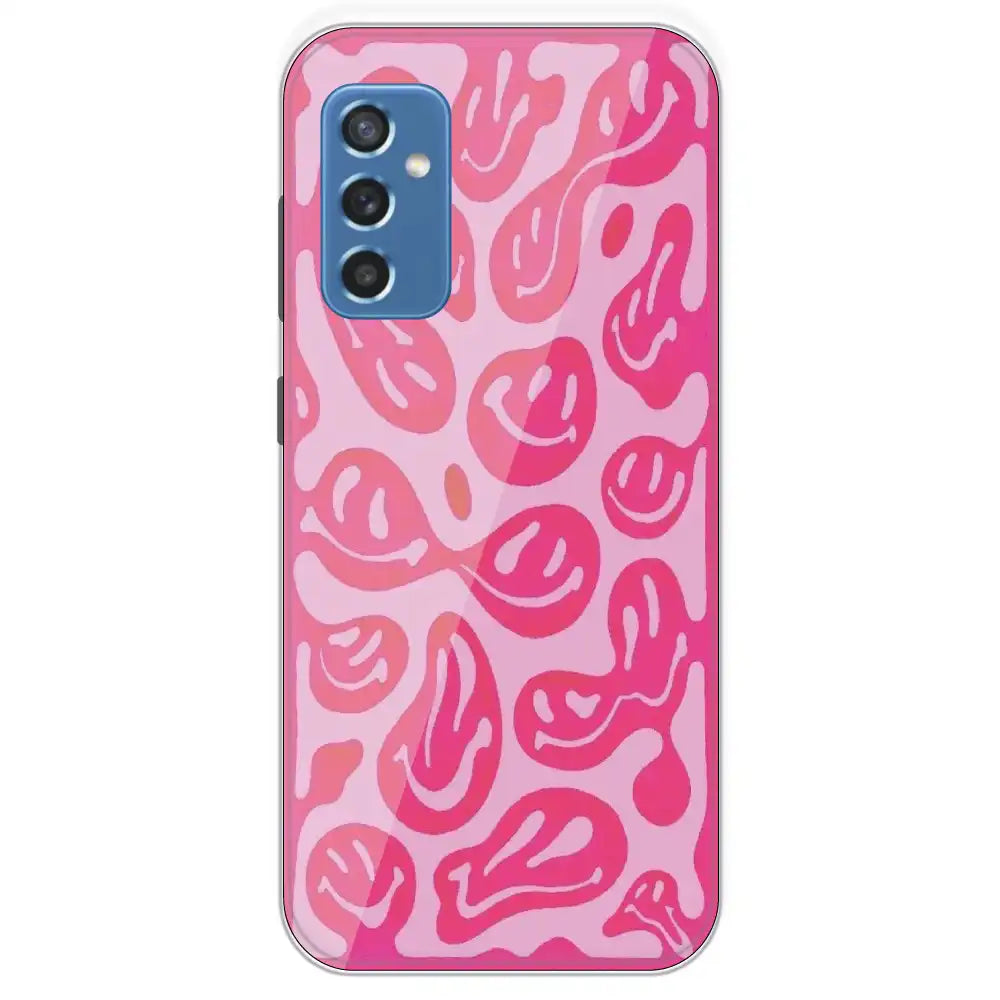 Pink Smilies - Printed Silicone Case For Samsung Galaxy M52