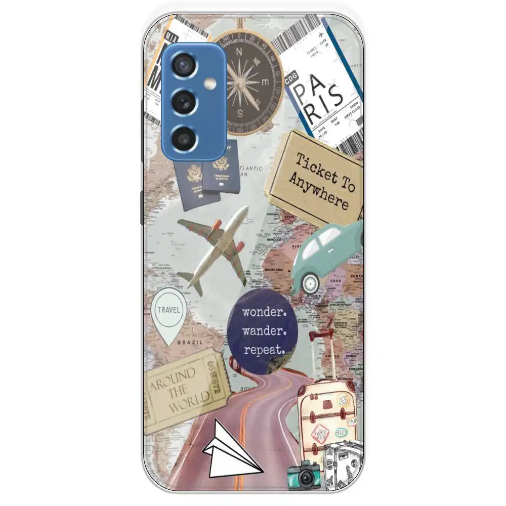 Travel Collage - Printed Silicone Case For Samsung Galaxy M52